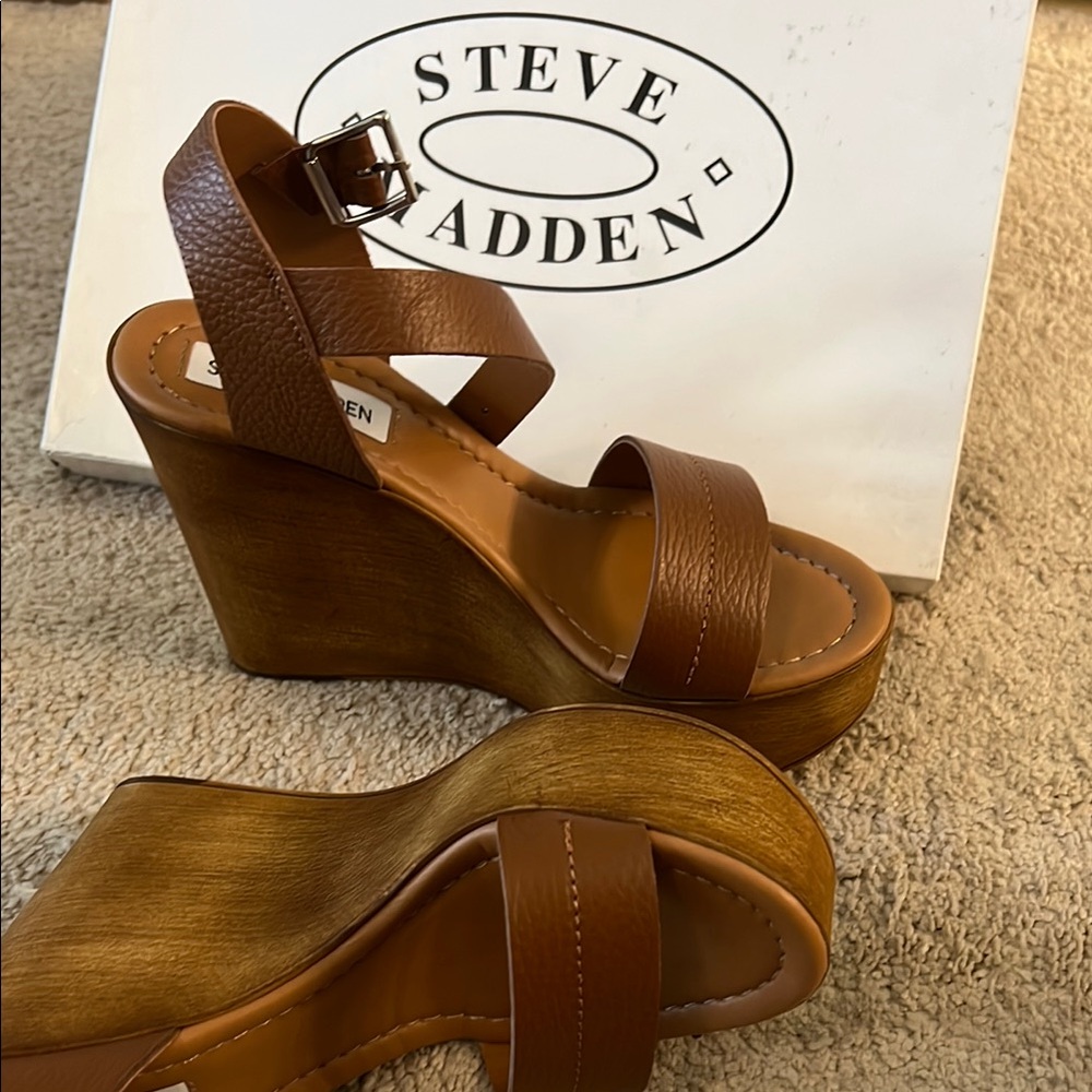 Steve Madden Brown Wedge Sandals